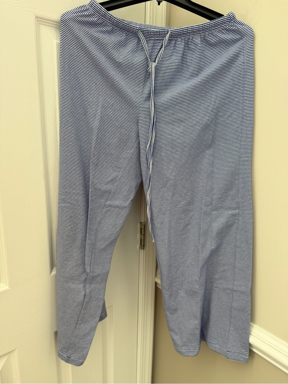 Edikted Light Blue & White Striped Drawstring Joggers